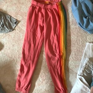 pink Aviator nation sweatpants